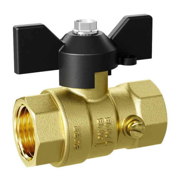 Кран для манометра шаровой латунь Pride G1/2"-М20х1,5 Ру40 м/м баб LD 44.342.15.20