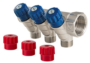 Коллектор с регулируемыми вентилями, 3/4"х3 вых. 1/2 нар. VTc.560.N.0503