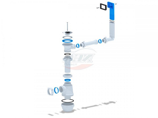 Сифон Ани Грот 1 1/2*40 с переливом мойки А0140