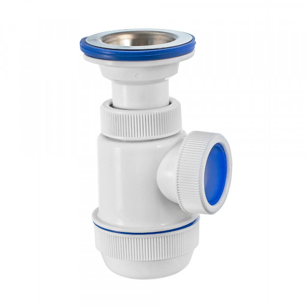 Сифон "Элит" с литым выпуском и нержавеющей чашкой 70 мм