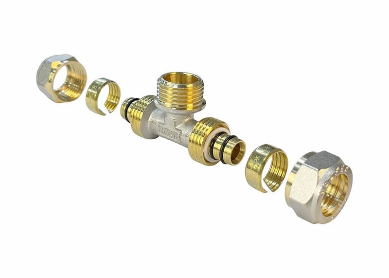 Тройник обжимной с переходом на НР VALFEX 20х1/2"х20 VF.333.N.201220