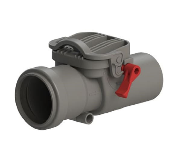 Канализационный обратный клапан PP-H ТП-86.50 серый безнапорный Дн50