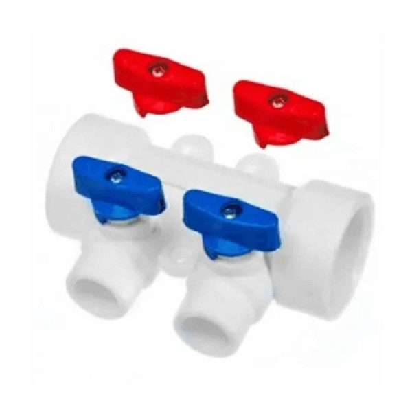 Коллектор PP-R Дн25х20 на 2 выхода с кранами РосТурПласт 28197