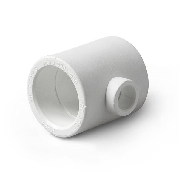 Тройник PP-R переходн белый Дн63х40х63 Pro Aqua