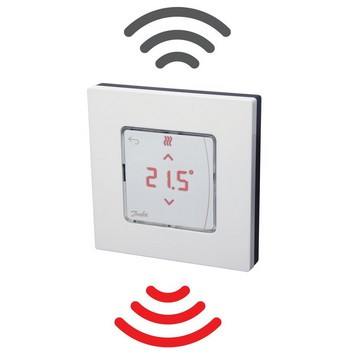 Danfoss Icon 24В беспроводной сенсорный комнатный термостат с ИК-датчиком, накладной 088U1122