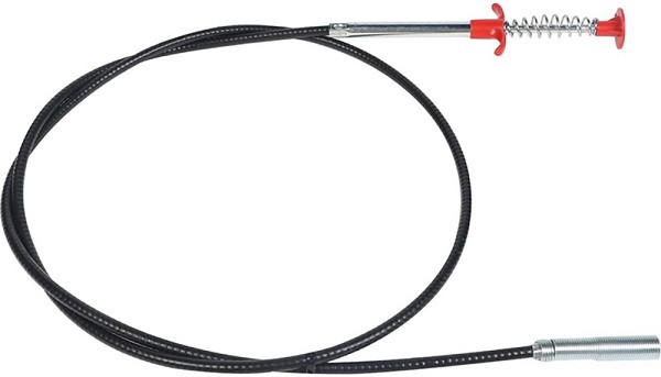 Трос сантехнический с зажимом для прочистки труб и удаления засоров, 90 см