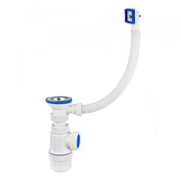 Сифон "Элит" с нержавеющей чашкой 70 мм и переливом