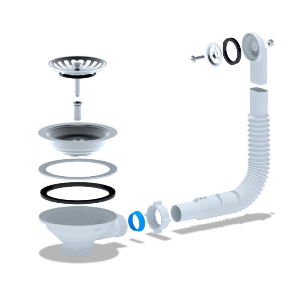 Перелив д/мойки с круг.вертикал.корпус. 3 1/2 АНИ ПЛАСТ N320S