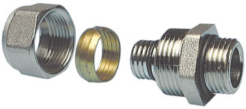 М/пл соединение обжим-НР 16х1/2+o-ring