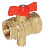 Кран шаровой муфтовый лат. с отв. под термодатчик 11Б27п13 ду15