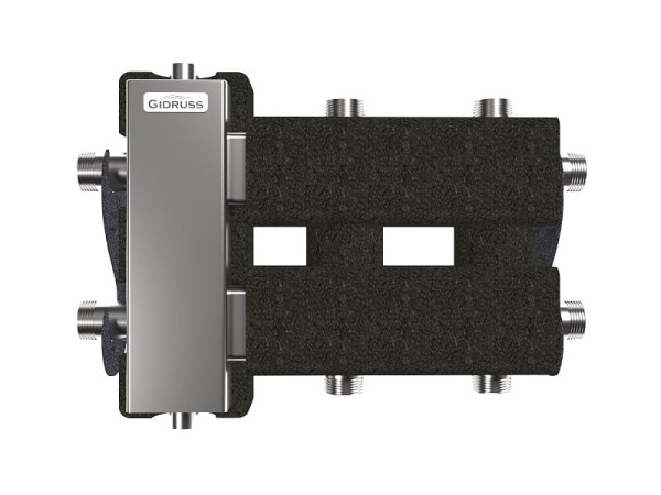 Балансировочный коллектор нерж. BMSS-60-3DU.EPP, до 60 кВт, вх. G1", 1+1+1 контура G1" Gidruss