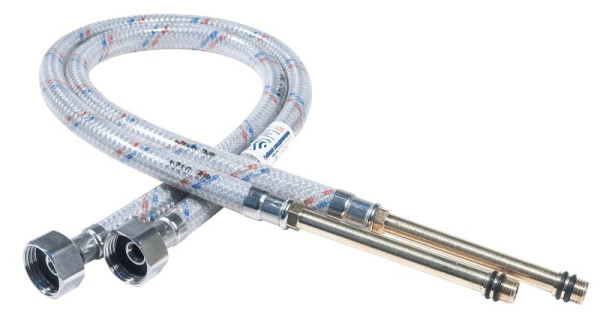 Комплект гибкой подводки для смесителя НЕЙЛОН (штуцер 106/100мм) 1/2”хM10 L-100см (пара) ГП002275