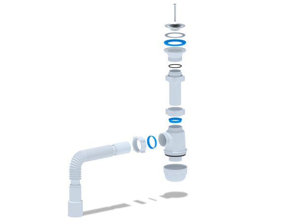 Сифон умыв/мойка бут 1 1/2"х40 гофр 40х40/50 нерж/сетка АНИ Пласт A0115