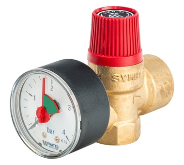 Предохранительный клапан с манометром SVM30 3 бар 1/2", Watts (ст02.15.733)