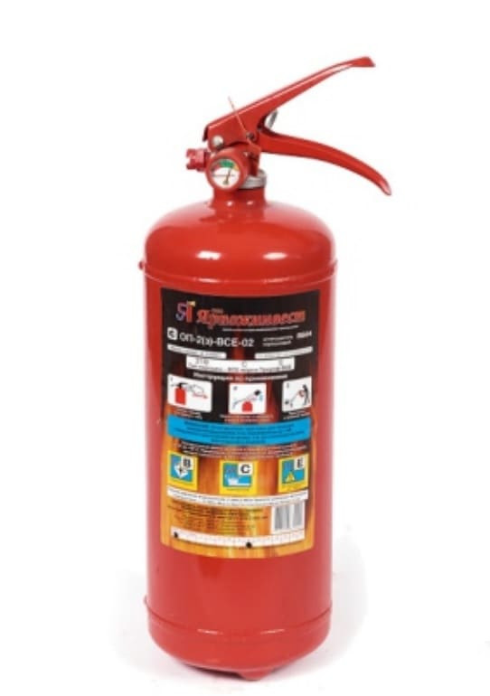 Огнетушитель ОП-2 (закачной) порошковый с манометром класс тушения АВСЕ Россия