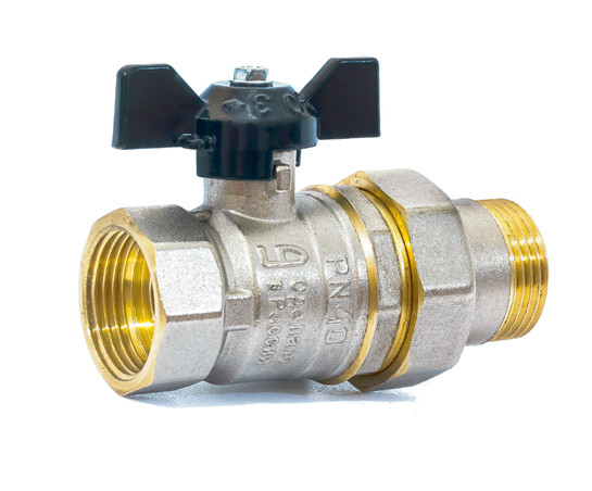 Кран шар. лат. ник.. Pride Ду32 Ру25 ВР/"американка" полнопр. бабочка аналог 11б27п1 LD 47.32.В-ГШ.Б