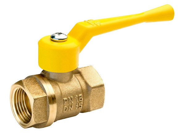 Кран шаровой латунь газ 11б27п Ду15 ВР/ВР рычаг БАЗ А500мм
