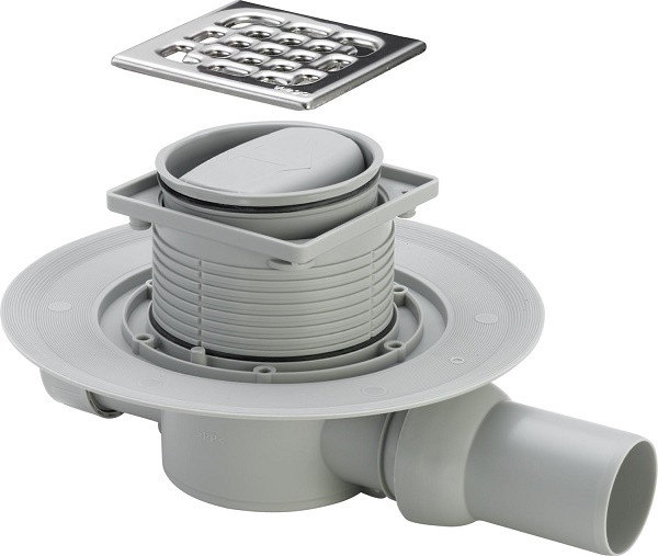 Трап для ванной комнаты с сухим затвором (гориз.выпуск) Viega 4936.2