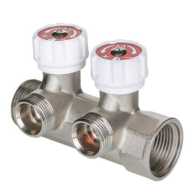 Коллектор c регулирующими вентилями, выходы "Евроконус" 1", 4 х 3/4" VTc.570.NE