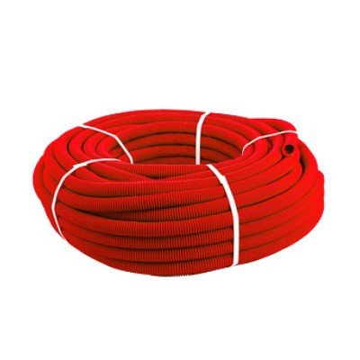 Кожух гофрированный (красн.) d=25mm для трубы 16 (бухта 50м)