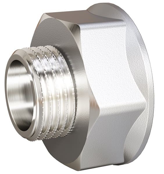 Переход LD Pride DN20х15 (3/4"ВР х 1/2"НР) латунь никель LD.67.509.20х15