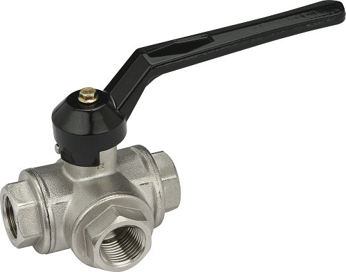 (BG) 521-L Кран шар. 3-ход. ал.рычаг 1/2" (10)(40)