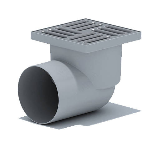 ТрапTA1110горизонтальный нерегулируемый с выпуском 110мм, c пластиковый решеткой 150*150