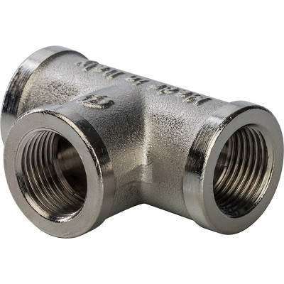 Тройник 3/8" ВВ никель STOUT