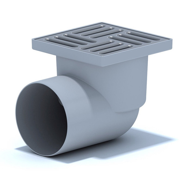 ТрапTA1112горизонтальный нерегулируемый с выпуском 110мм, с нержавеющей решеткой 150*150