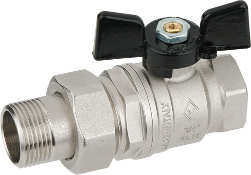 (BG) 922 Кран шаровый со сгоном НР-ВР ручка бабочка 1"