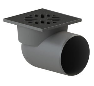 Трап нерегулируемый с поплавковым "сухим" затвором с чуг. реш. 150х150мм гориз. выпуск Татполимер