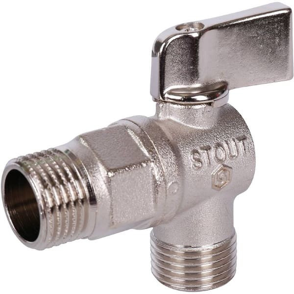 Кран шаровой угловой для бытовой техники 1/2" STOUT SVB-0059-001212