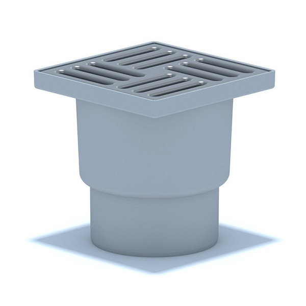 ТрапTA1212вертикальный нерегулируемый с выпуском 110мм, с нержавеющей решеткой 150*150