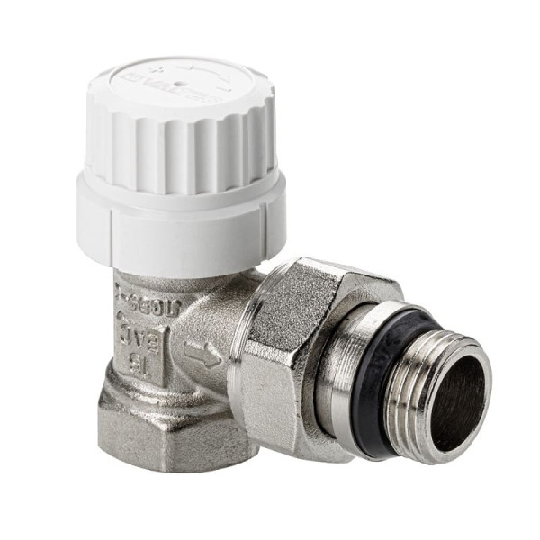 Клапан радиаторный угловой с преднастройкой М30х1,5, DN15, 1/2" VT.037.NRC.04