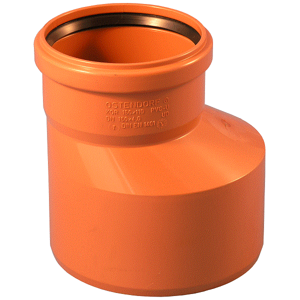 Муфта переходная НПВХ коричневый Дн160х110 б/нап в комплекте KGR Ostendorf