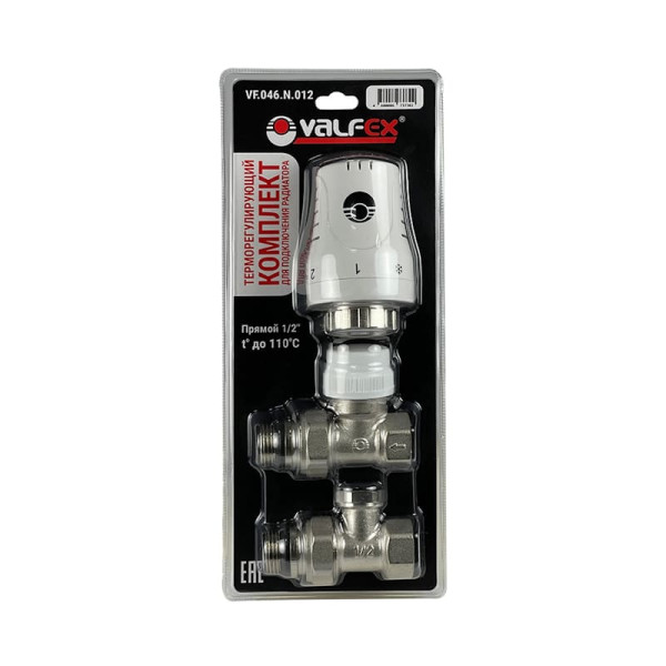 Комплект терморегулирующего оборудования для радиатора, прямой 1/2" VALFEX