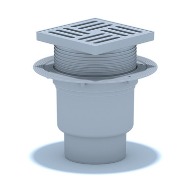 ТрапTA1710 вертикальный регулируемый с выпуском 110мм, с пластиковой решеткой 150*150