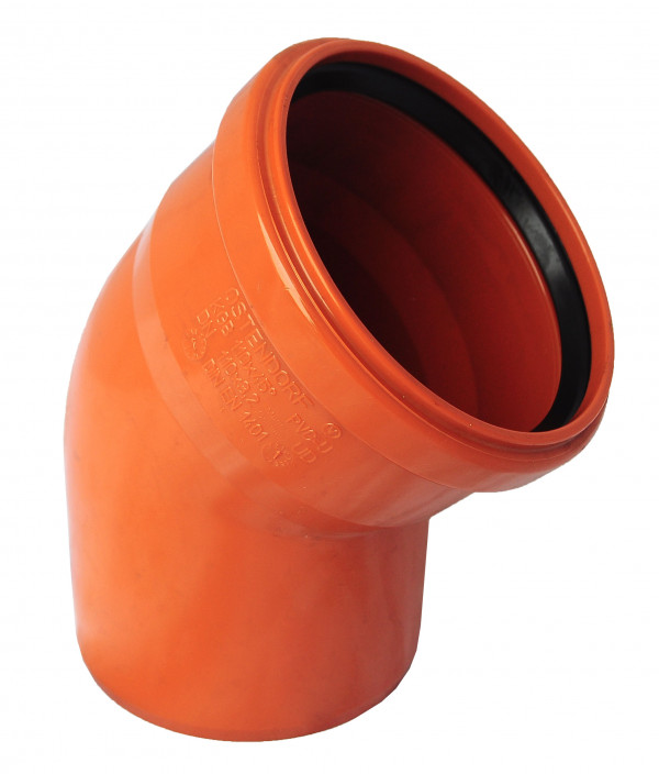Отвод НПВХ коричневый Дн160х30° б/нап в комплекте KGB Ostendorf