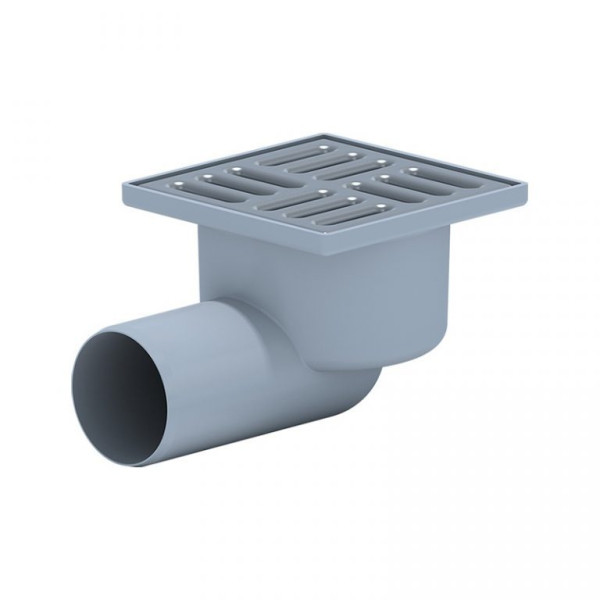 ТрапTA5102 горизонтальный нерегулируемый с выпуском 50мм, с нержавеющей решеткой100*100