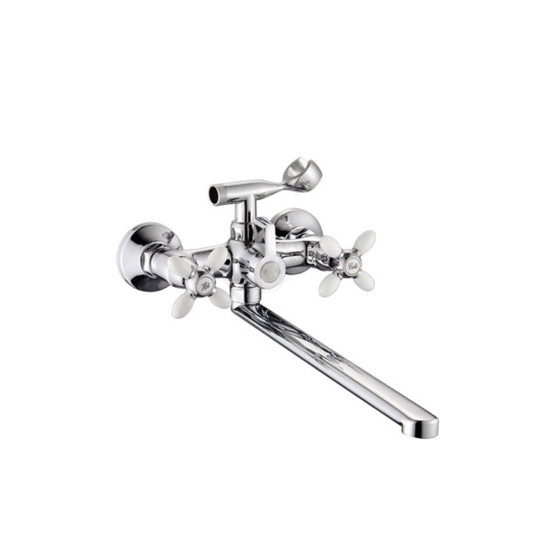 Смеситель д/ванны излив 40 см цв ручки аэратор-белый хром Potato P2771-7