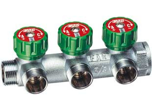 Коллектор 3/4х1/2 -3- вых. ТР FAR K плоский упл.