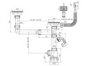 Сифон мойки 2 чаши г/пер 3 1/2*40 отв разноуровн нерж/сетка Ани Пласт А7700S