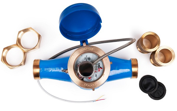 WRCi-20, Счетчик холодной воды многоструйный мокроход, класс "В" имп.выход, с присоединителями Groen