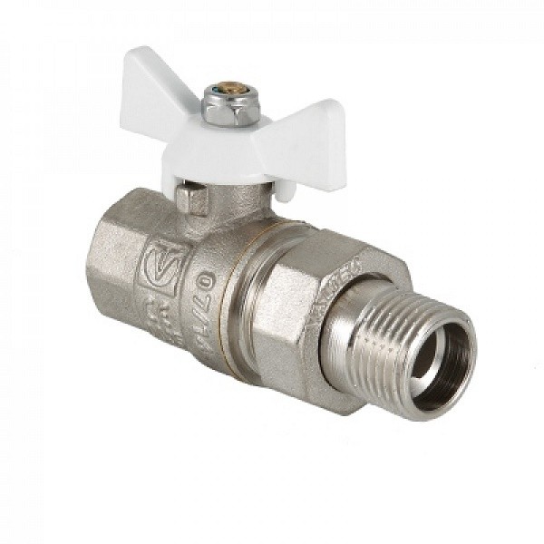 Кран шаровой BASE-ГОСТ с полусгоном ВН 3/4" VT.227S белая рукоятка