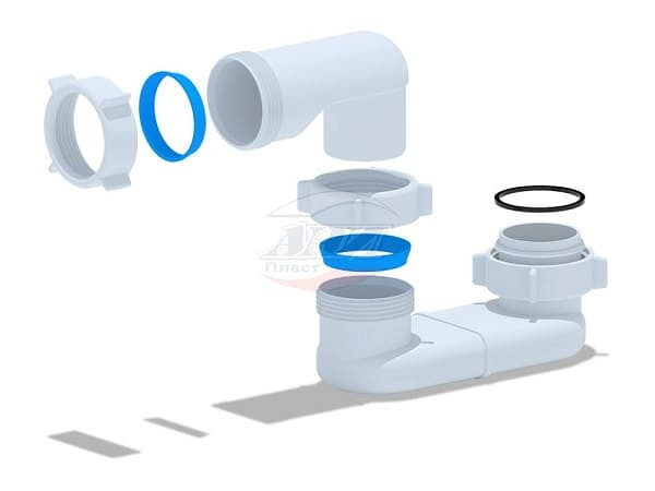 Сифон д/ванны плоский 1 1/2х40мм Ани Пласт E000