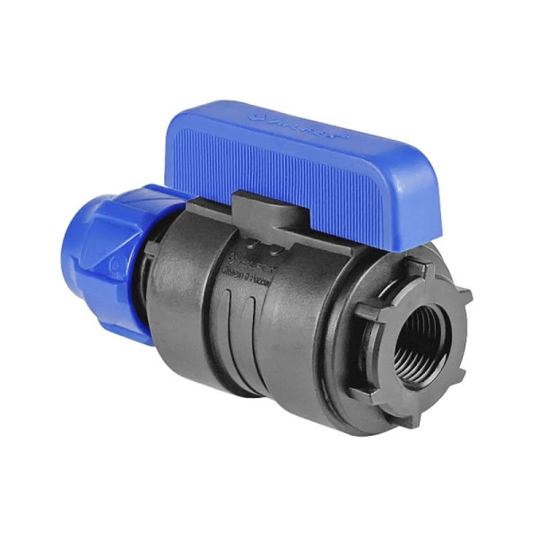 Кран ПЭ/ПНД шаровой компрессионный Дн 20х3/4" ВР Ру16 VALFEX