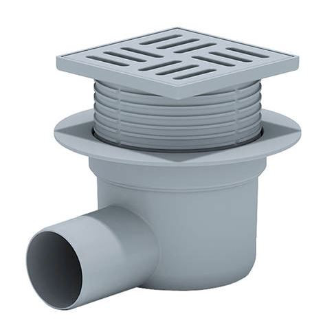 ТрапTA5604горизонтальный регулируемый с выпуском 50мм, с пластиковой решеткой 100*100