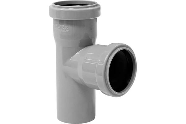 Тройник PP-H сер б/н Дн50х50х87 в/к VALFEX
